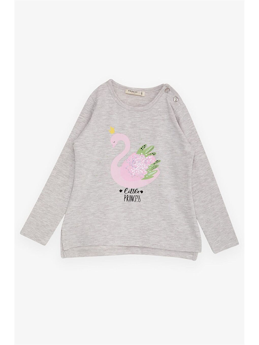 Bej Bisiklet Yaka Baskılı Kız Bebek Tişört