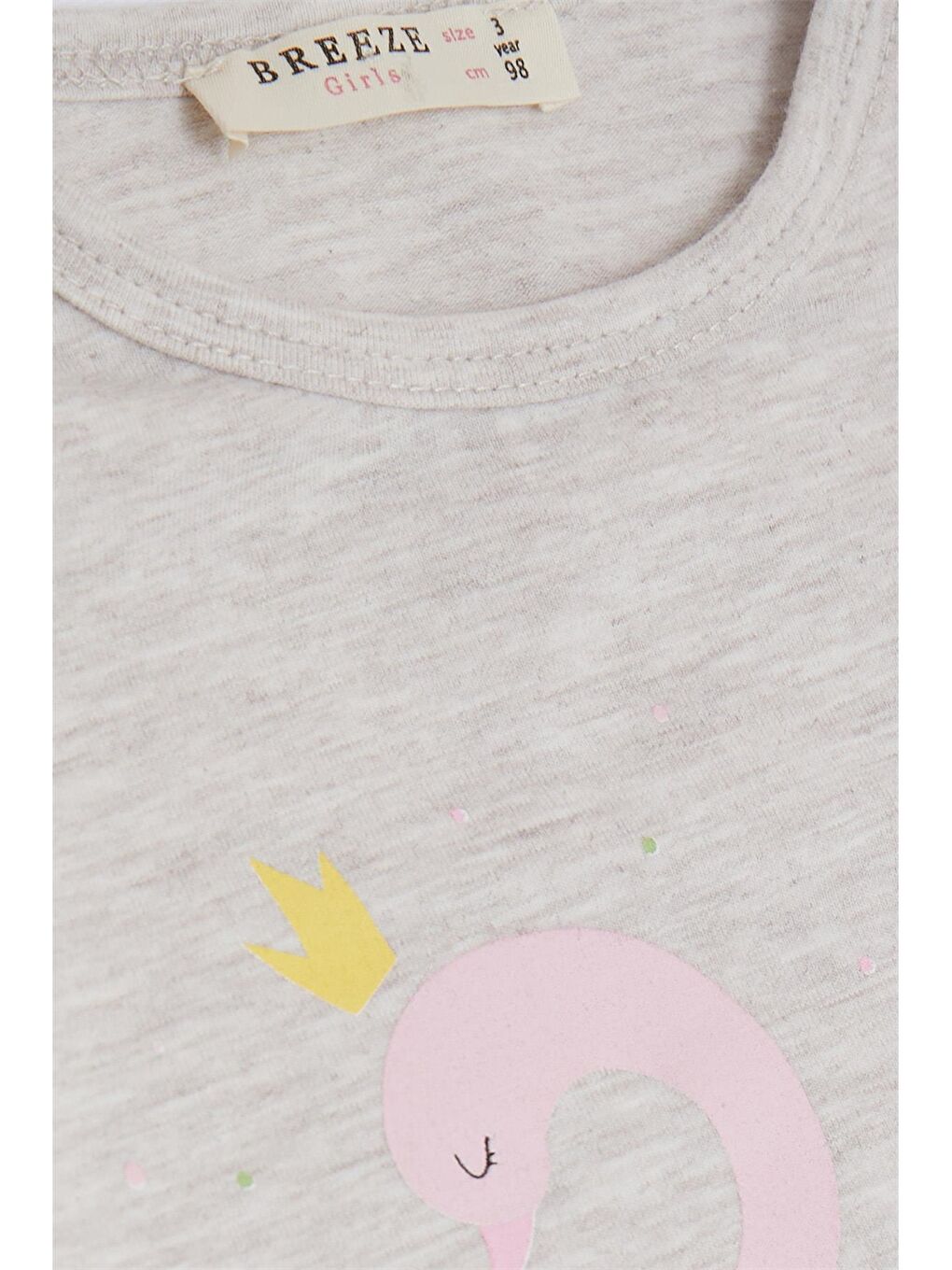 Bej Bisiklet Yaka Baskılı Kız Bebek Tişört-2