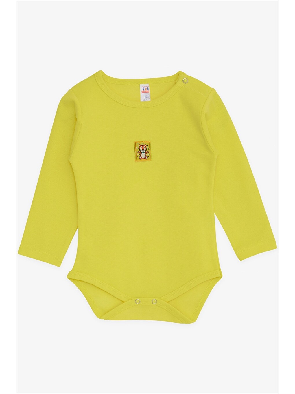 Breeze Sarı Bisiklet Yaka Baskılı Erkek Bebek Çıtçıtlı Bodysuit