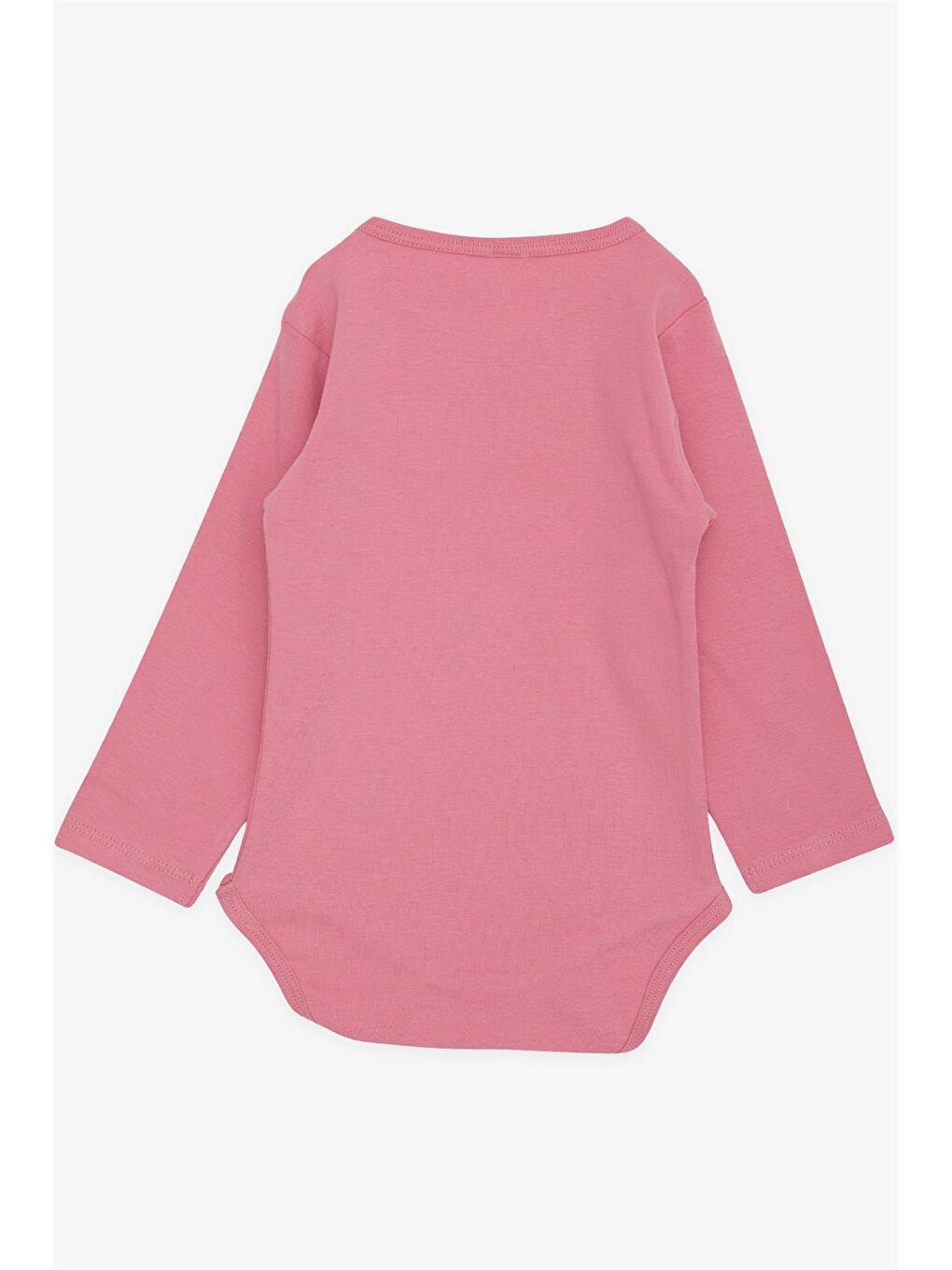 Pembe Bisiklet Yaka Baskılı Kız Bebek Çıtçıtlı Bodysuit-1