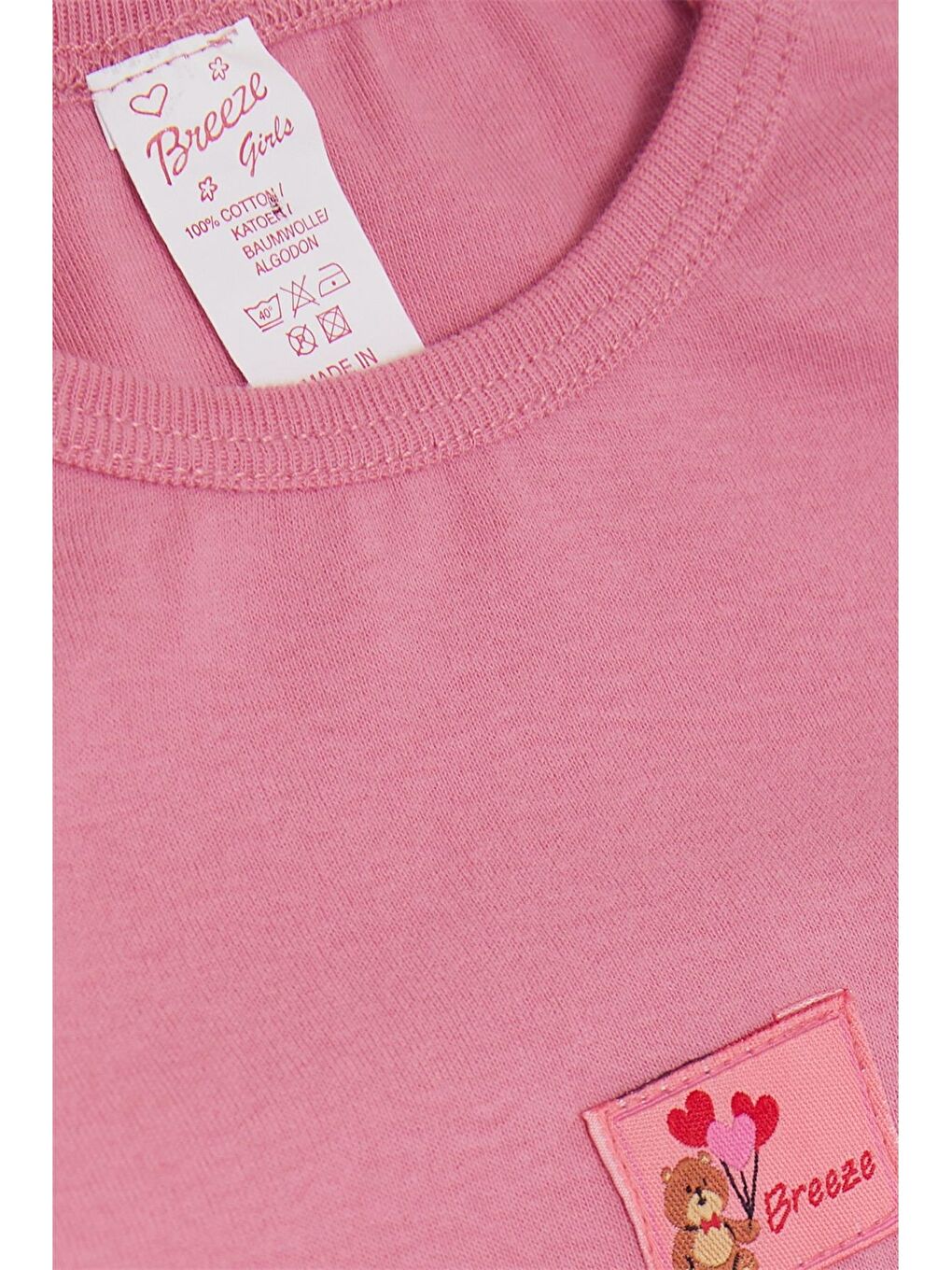 Pembe Bisiklet Yaka Baskılı Kız Bebek Çıtçıtlı Bodysuit-2