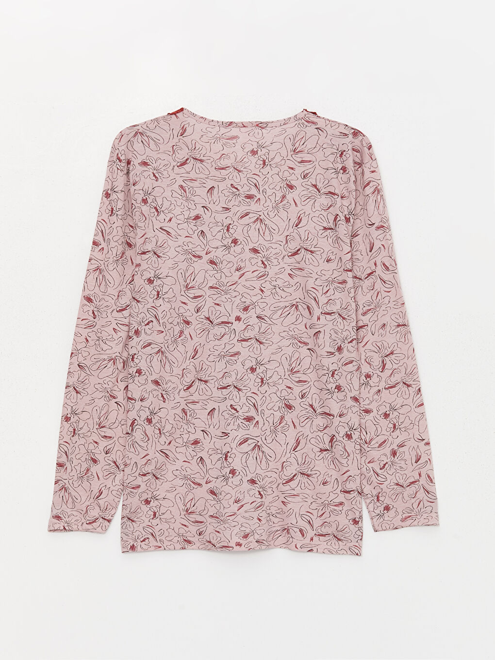 Pembe V Yaka Kadın Pijama Takım-2