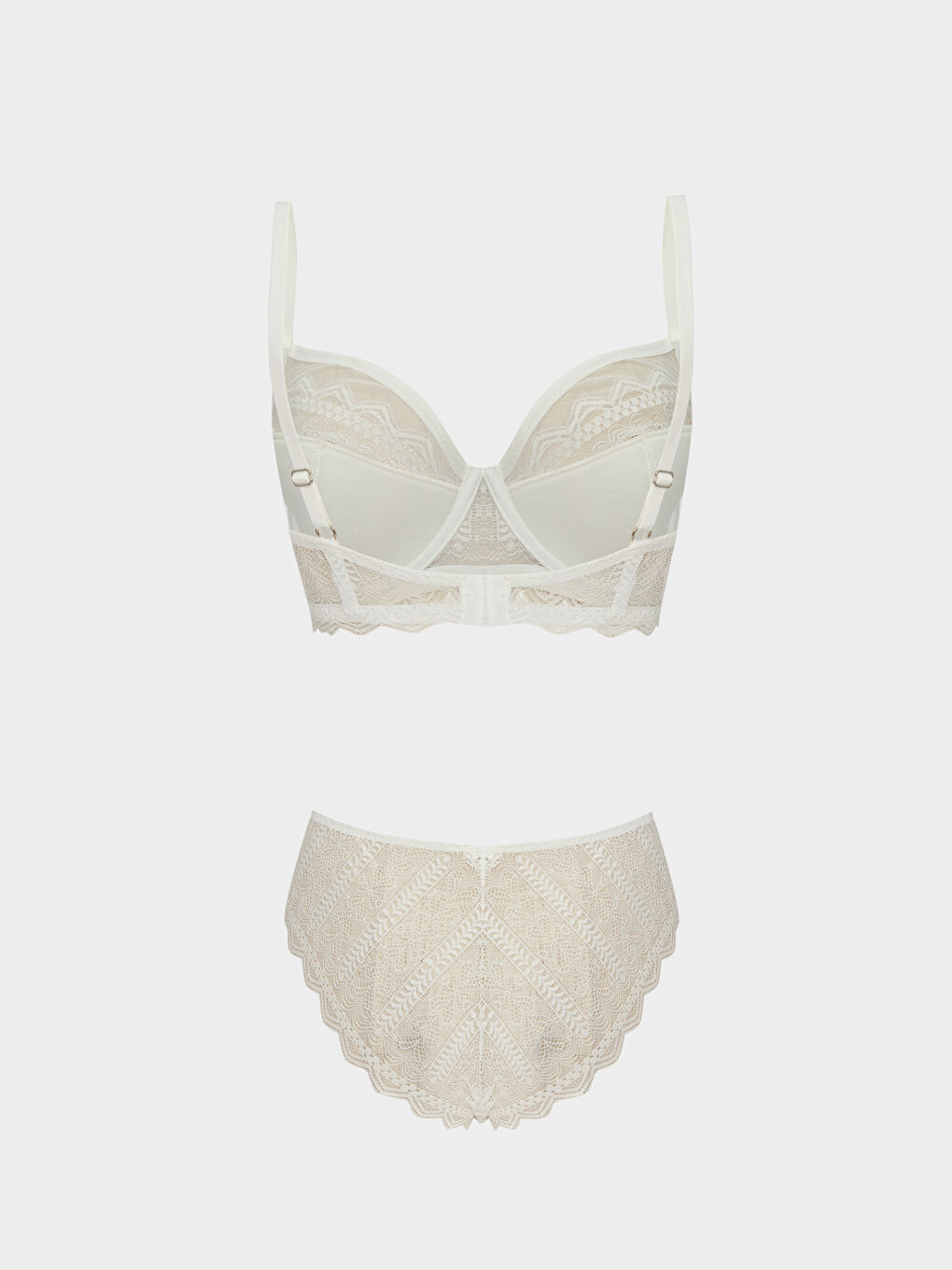 Ekru Dantelli Kadın İç Giyim Takım-1