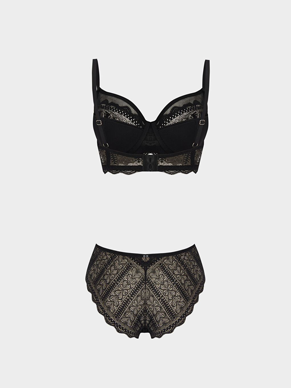 Siyah Dantelli Kadın İç Giyim Takım-1