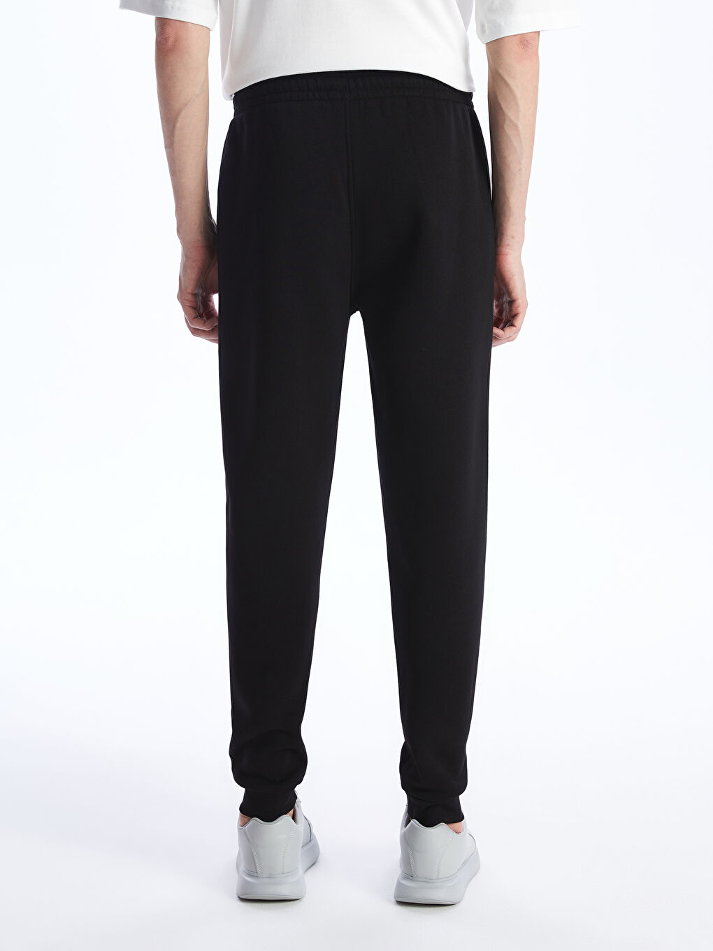 Siyah Standart Kalıp Erkek Kalın Eşofman Altı-3