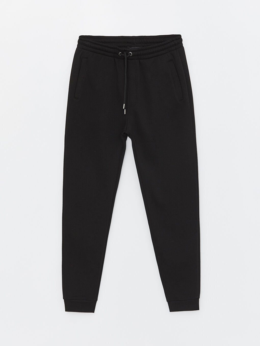 Siyah Standart Kalıp Erkek Kalın Eşofman Altı-4