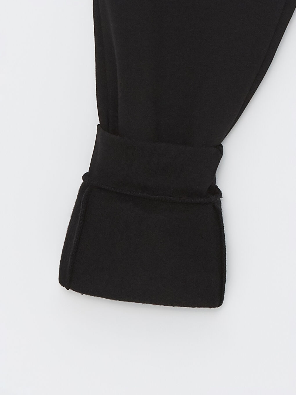 Siyah Standart Kalıp Erkek Kalın Eşofman Altı-6