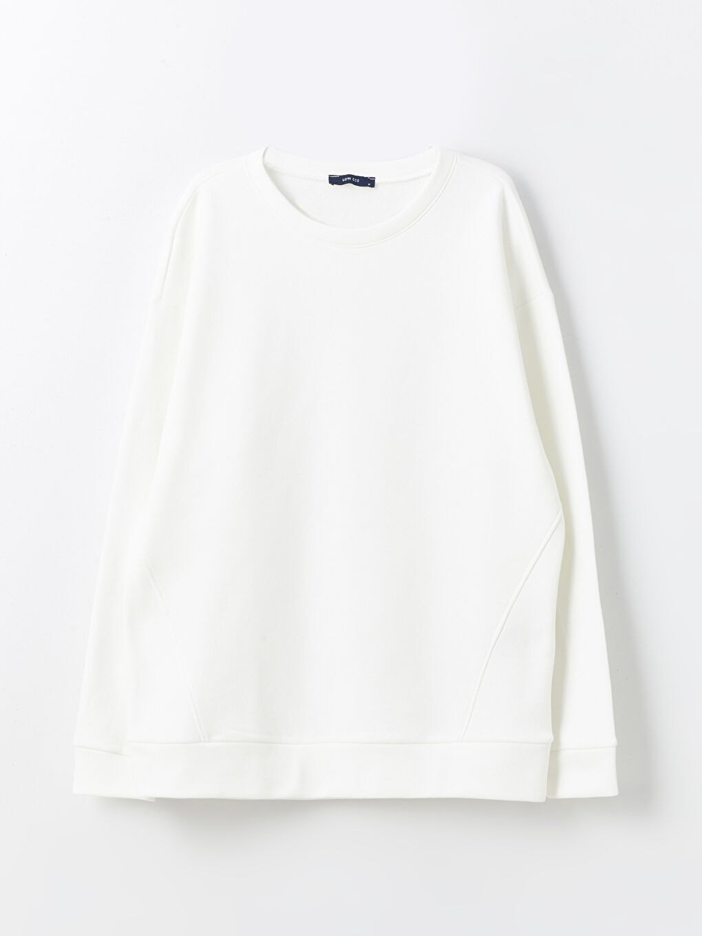 Ekru Bisiklet Yaka Uzun Kollu Erkek Sweatshirt-5