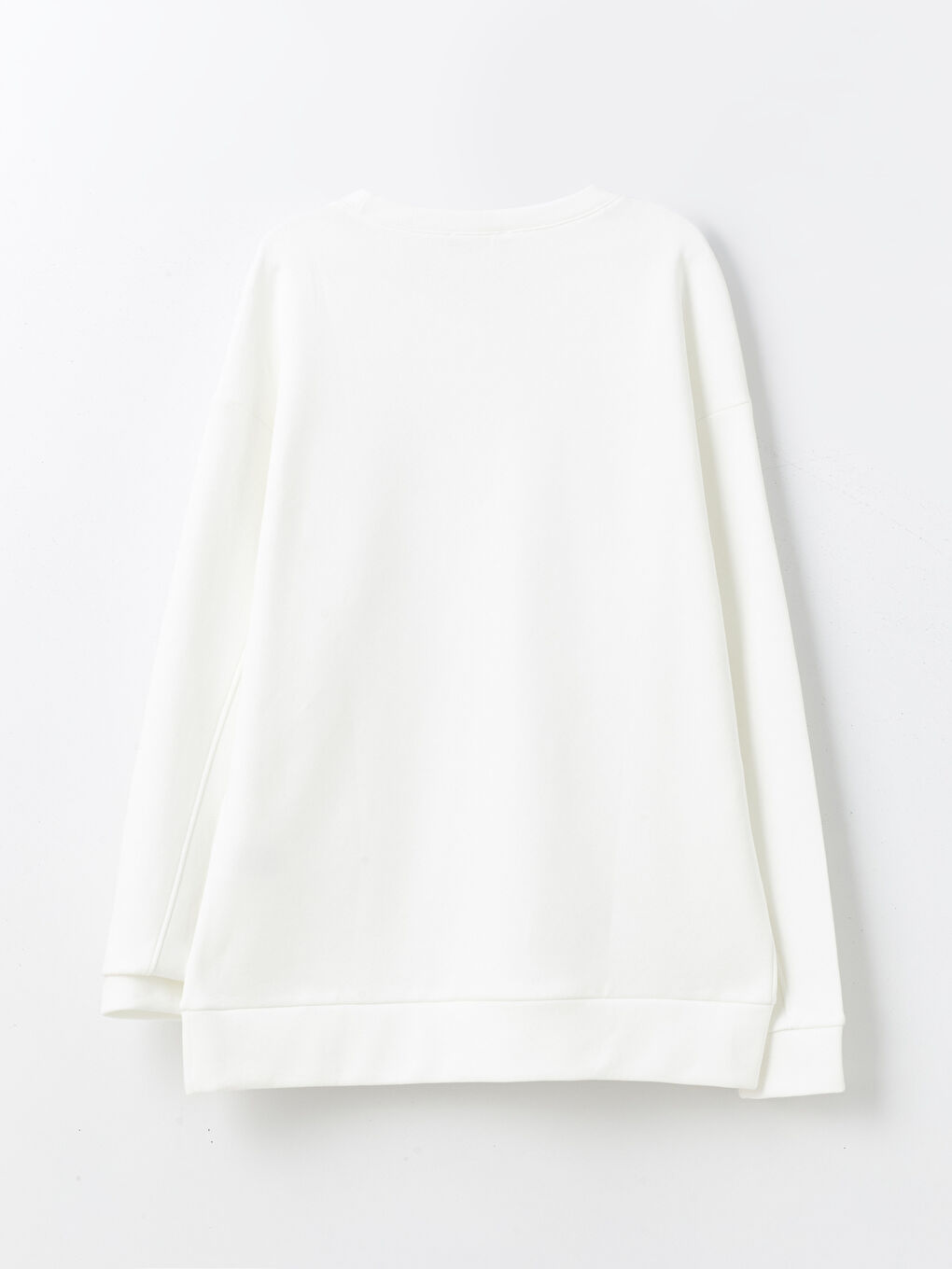 Ekru Bisiklet Yaka Uzun Kollu Erkek Sweatshirt-6