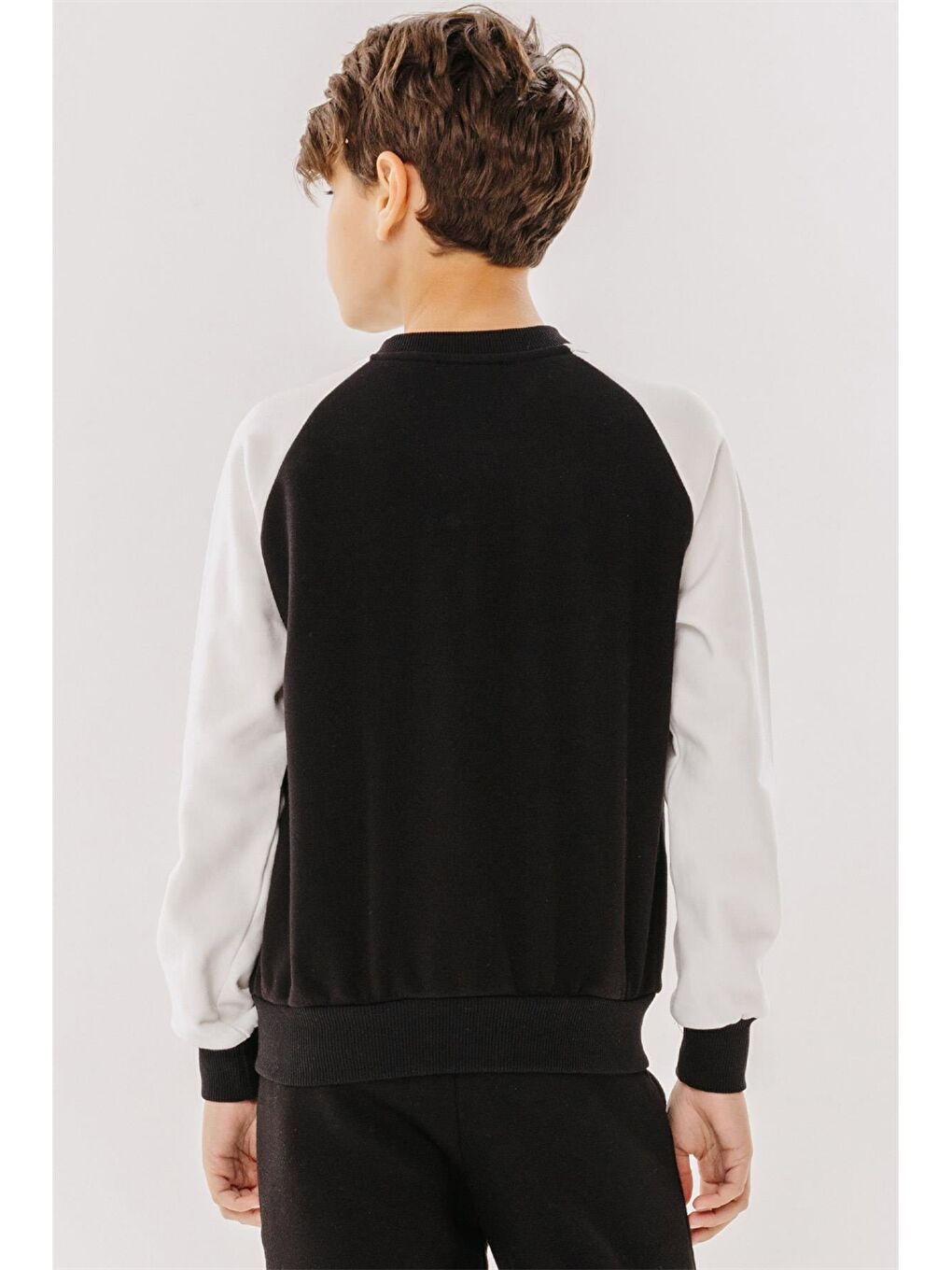 Siyah Baskılı Uzun Kollu Erkek Çocuk Kolej Ceket-2
