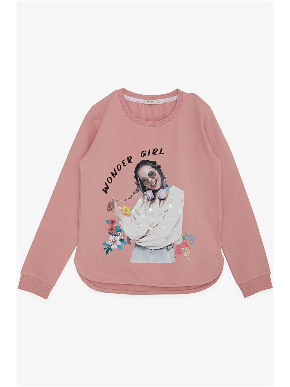 Breeze Somon Bisiklet Yaka Uzun Kollu Kız Çocuk Sweatshirt