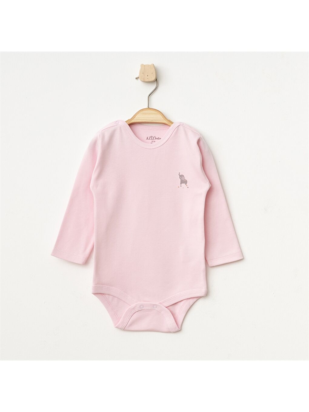 Pembe Bisiklet Yaka Basic Kız Bebek Çıtçıtlı Bodysuit