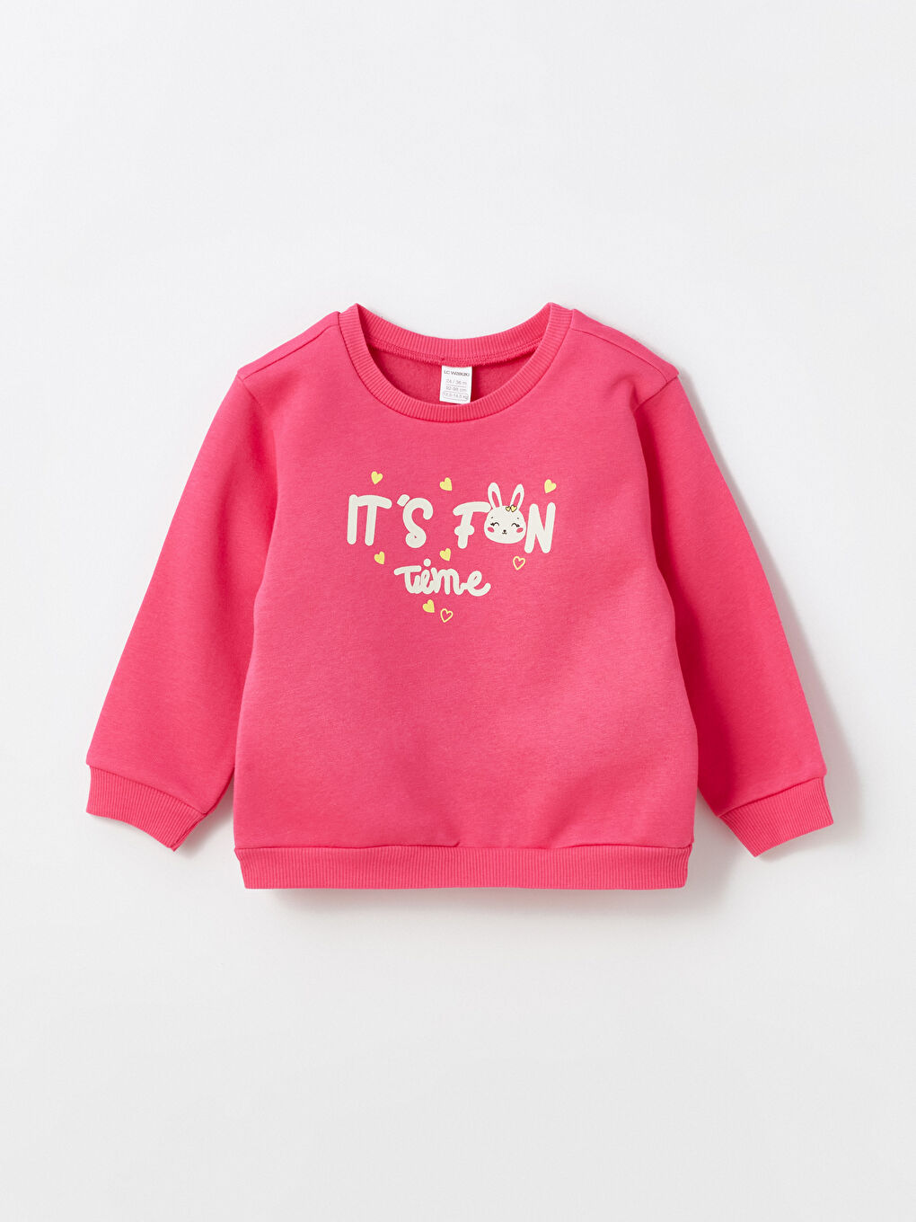 LCW baby Gri Bisiklet Yaka Uzun Kollu Baskılı Kız Bebek Sweatshirt 3'lü - 1