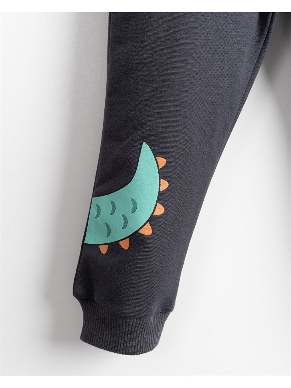 Gri Beli Lastikli Baskılı Erkek Bebek Eşofman Altı-2