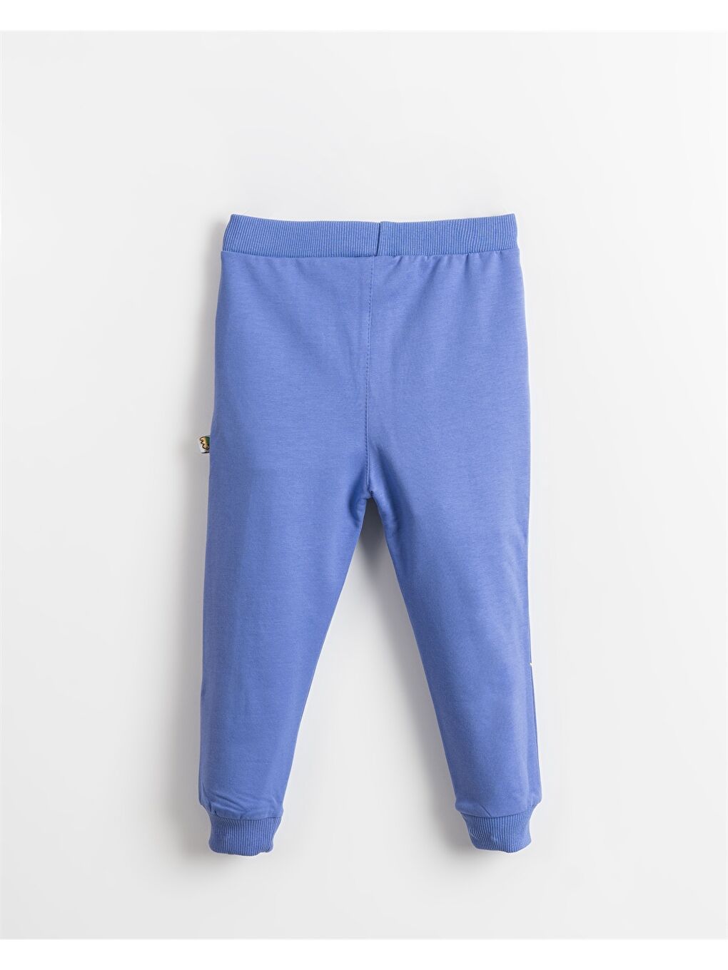 Mavi Beli Lastikli Baskılı Kız Bebek Eşofman Altı-1