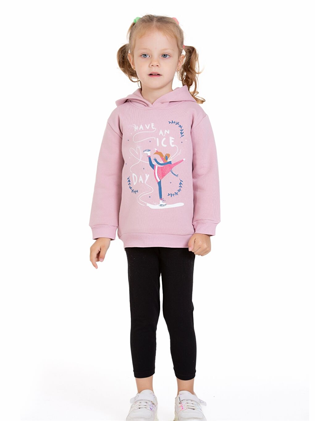 Myhanne Pembe Uzun Kol Baskılı Kız Bebek Hoodie - 5