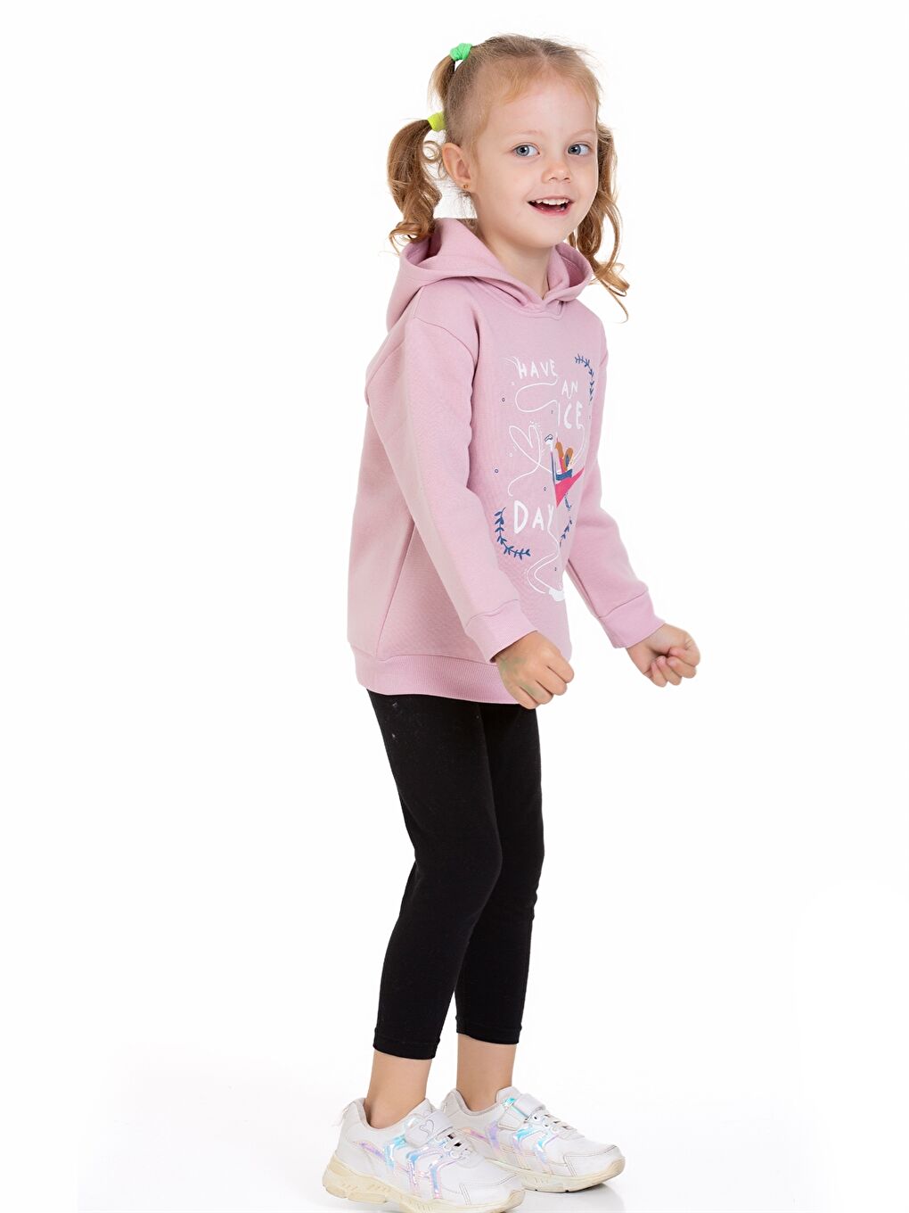 Myhanne Pembe Uzun Kol Baskılı Kız Bebek Hoodie - 6