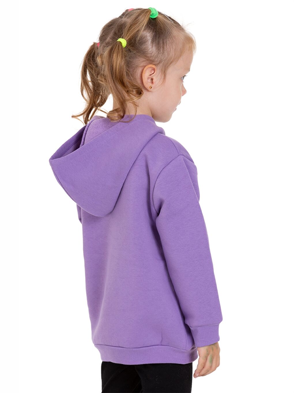 Myhanne Lila Uzun Kol Baskılı Kız Bebek Hoodie - 5