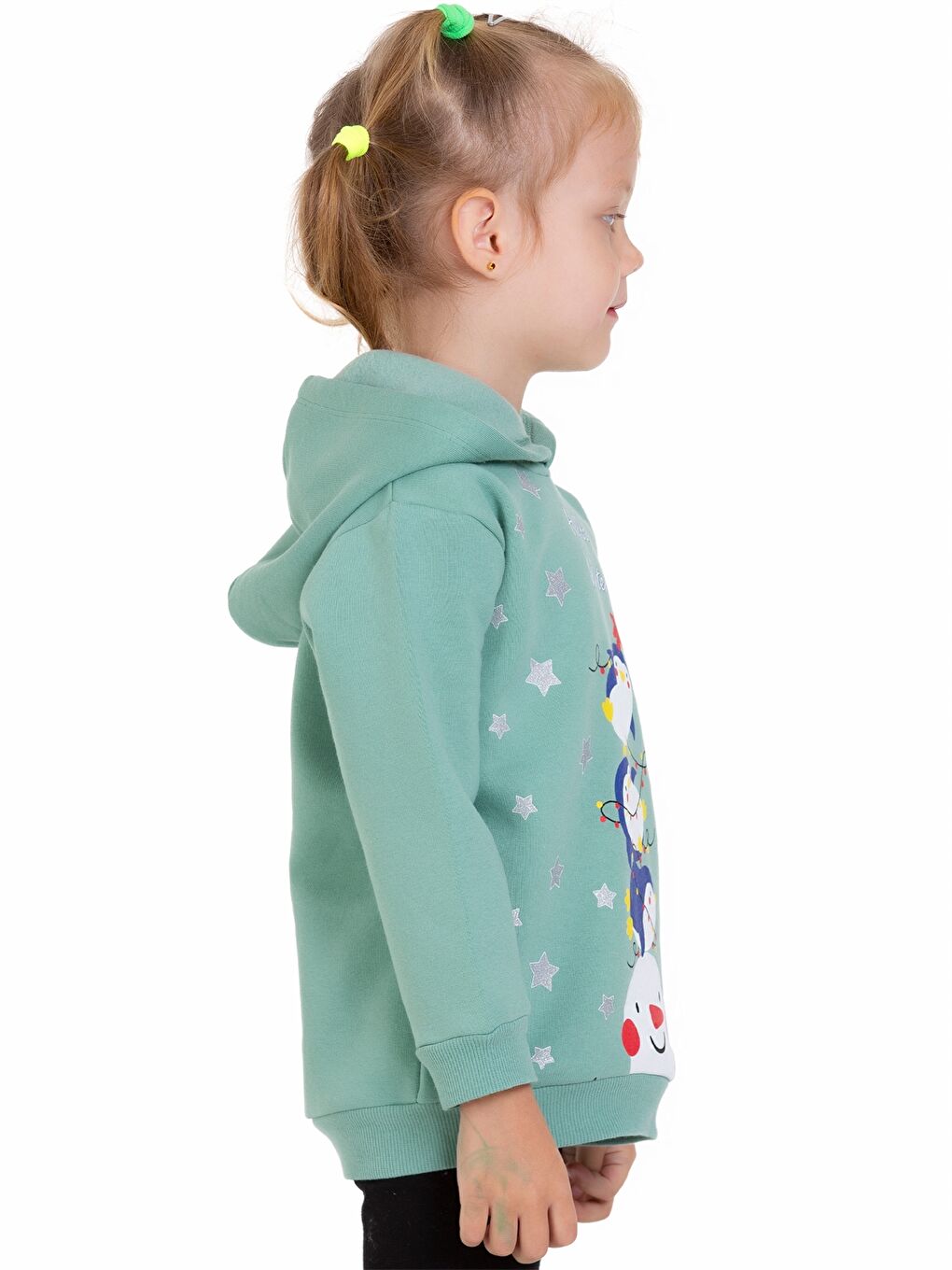 Myhanne Yeşil Uzun Kollu Baskılı Kız Bebek Hoodie - 4