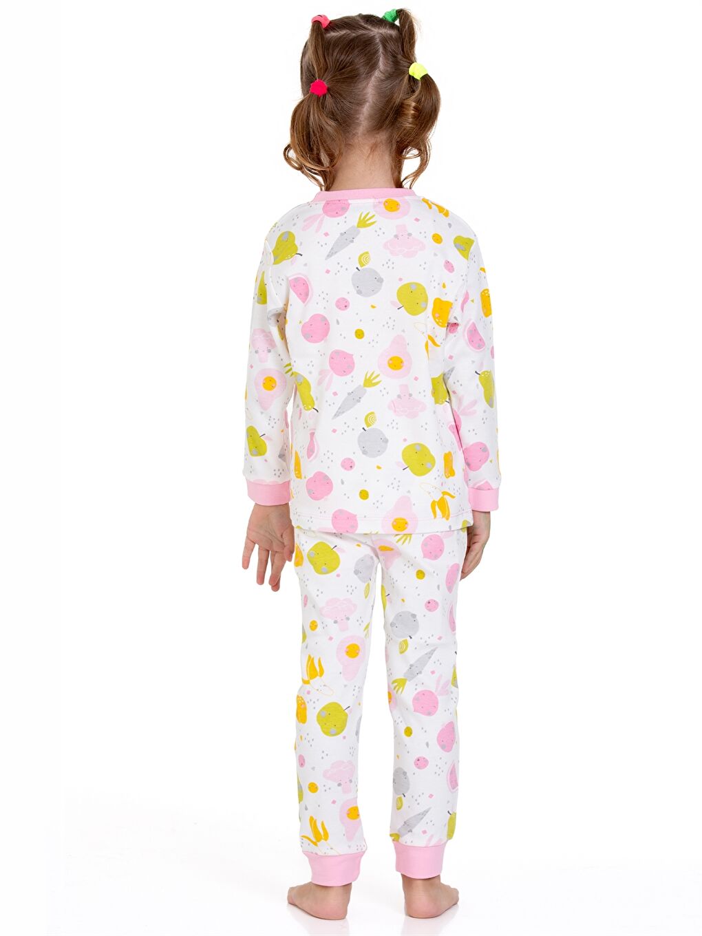 Pembe Bisiklet Yaka Kız Bebek Pijama Takımı-7