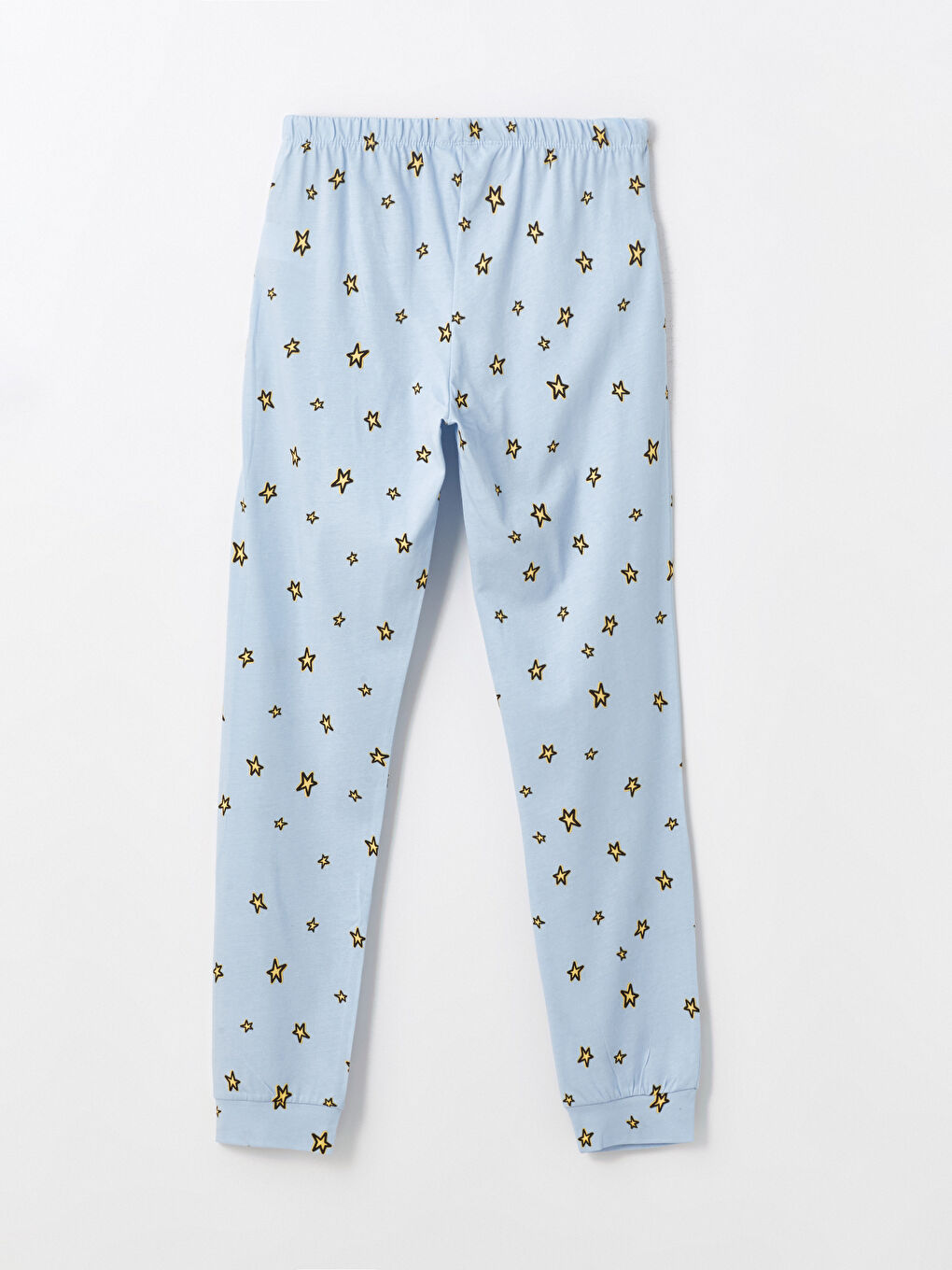 Mavi Beli Lastikli Baskılı Kadın Jogger Pijama Altı-1