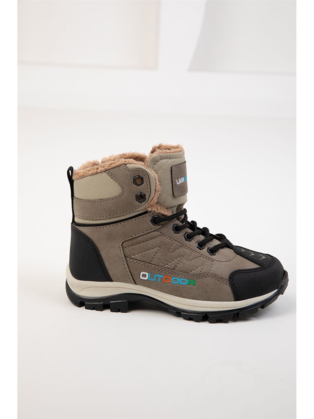 Soho Exclusive Bej Deri Görünümlü Unisex Çocuk Trekking Bot