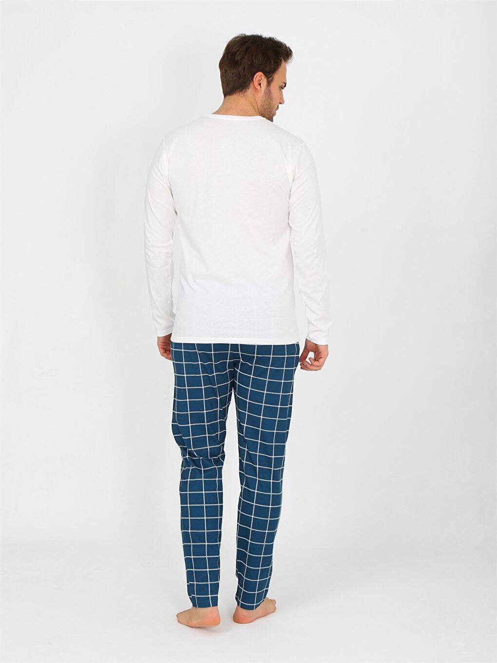 Petrol Standart Kalıp Erkek Pijama Takım-2