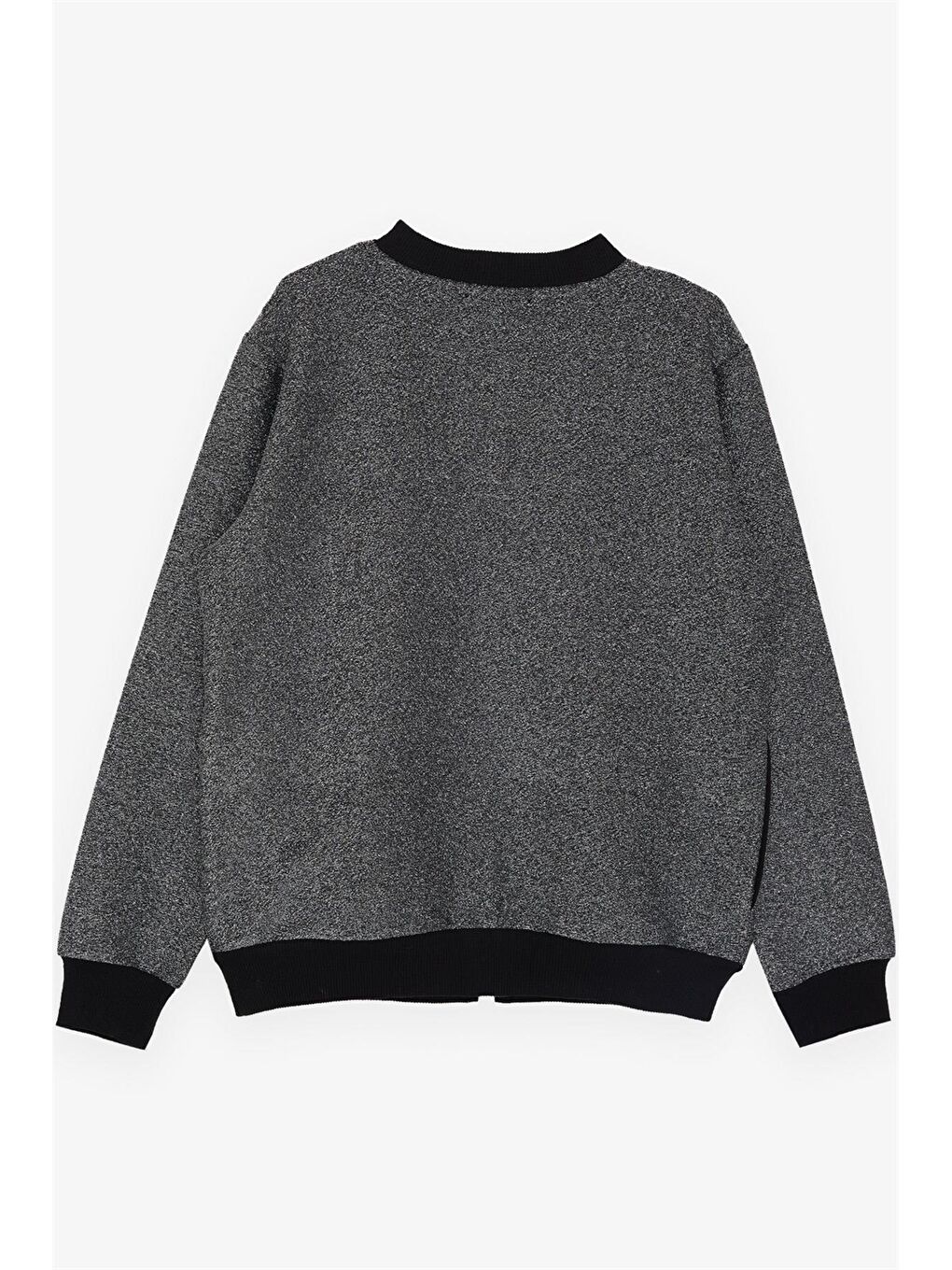 Gri Bisiklet Yaka Uzun Kollu Kız Çocuk Hırka-2