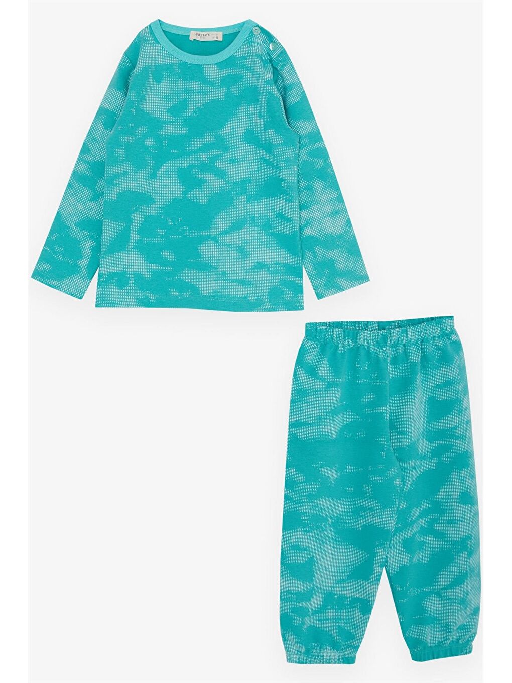 Yeşil Bisiklet Yaka Erkek Bebek Pijama Takımı