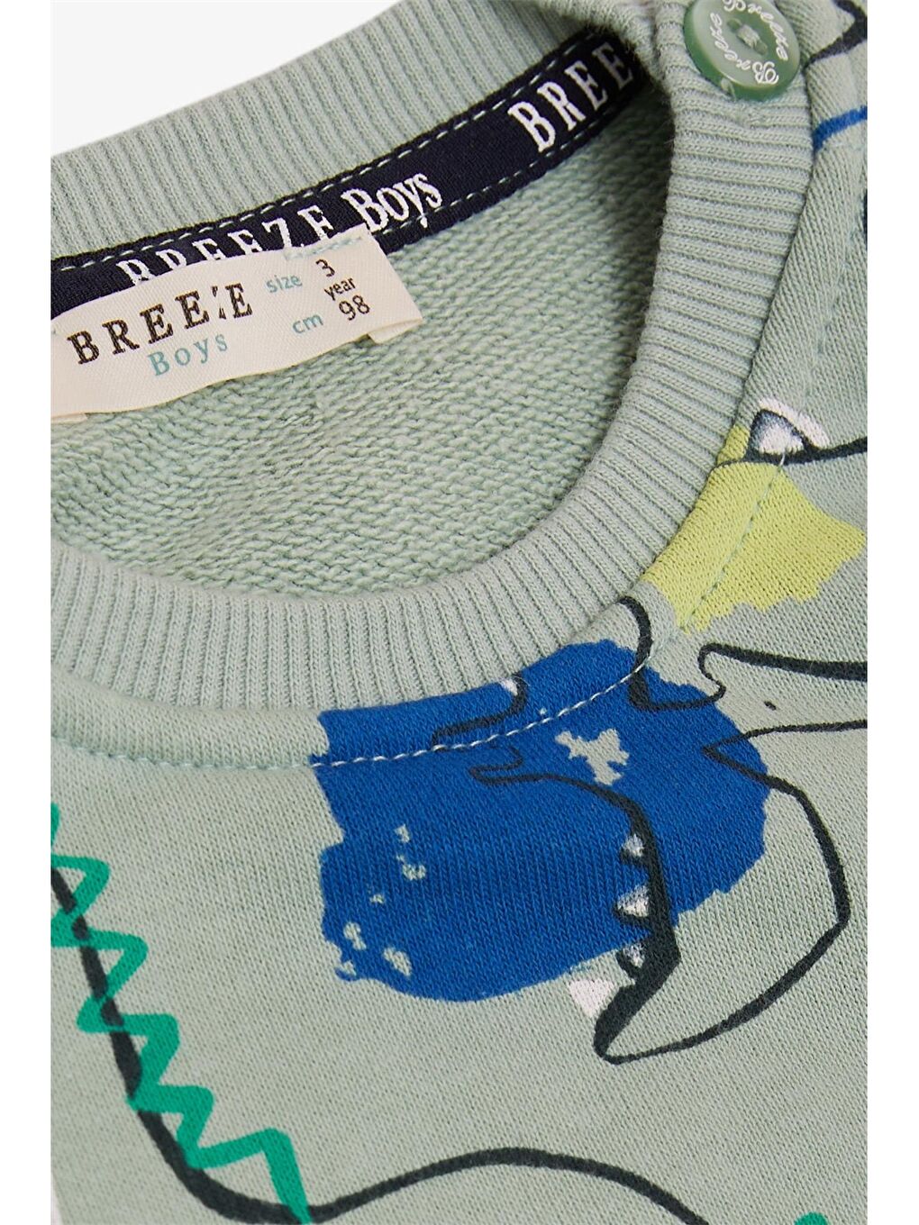 Breeze Yeşil Bisiklet Yaka Erkek Bebek Sweatshirt - 2