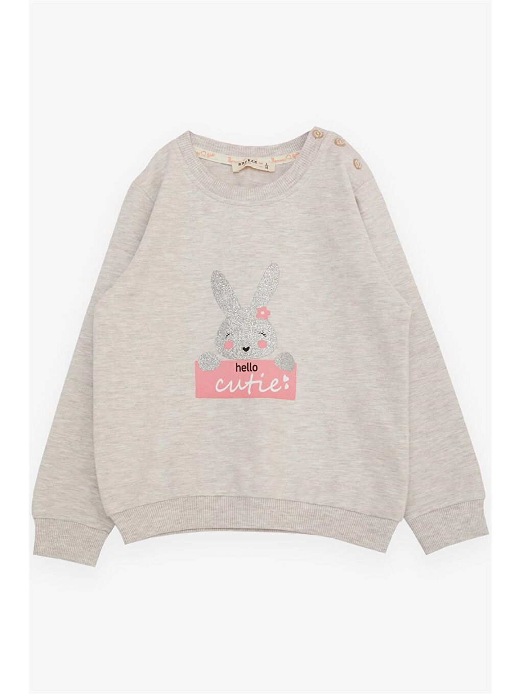 Breeze Bej Bisiklet Yaka Kız Bebek Sweatshirt