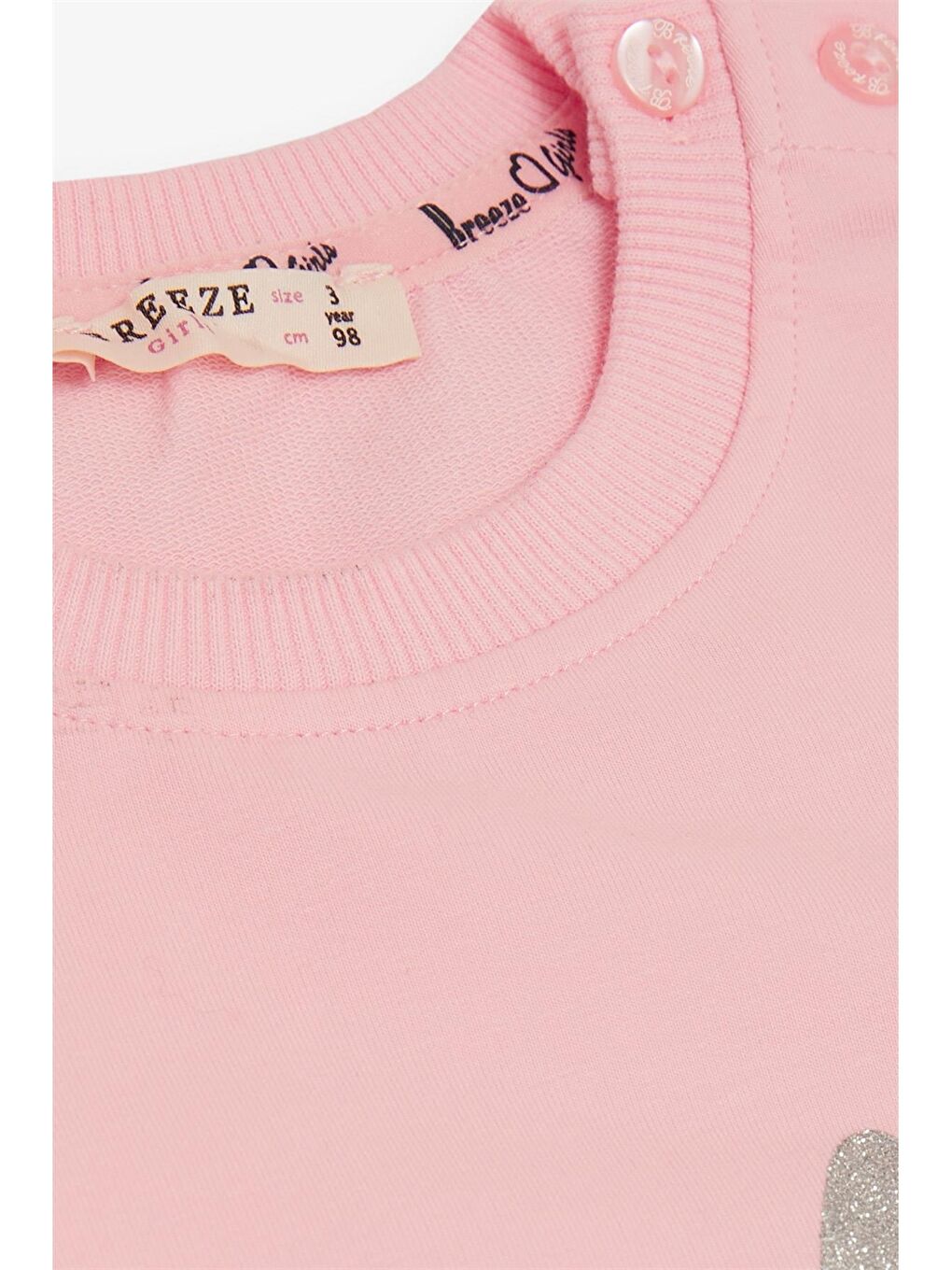 Breeze Pembe Bisiklet Yaka Kız Bebek Sweatshirt - 2