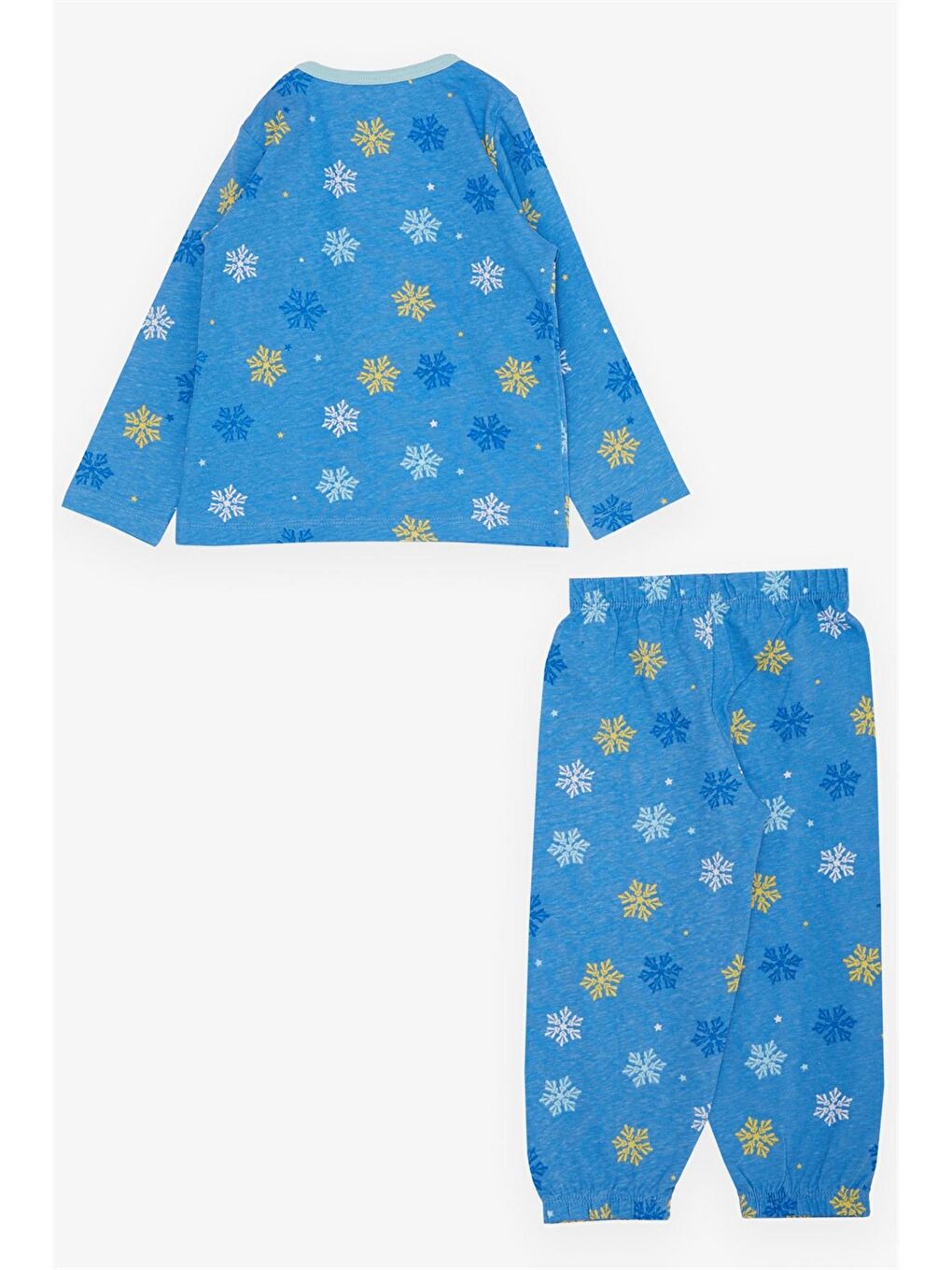 Mavi Bisiklet Yaka Kız Bebek Pijama Takımı-1