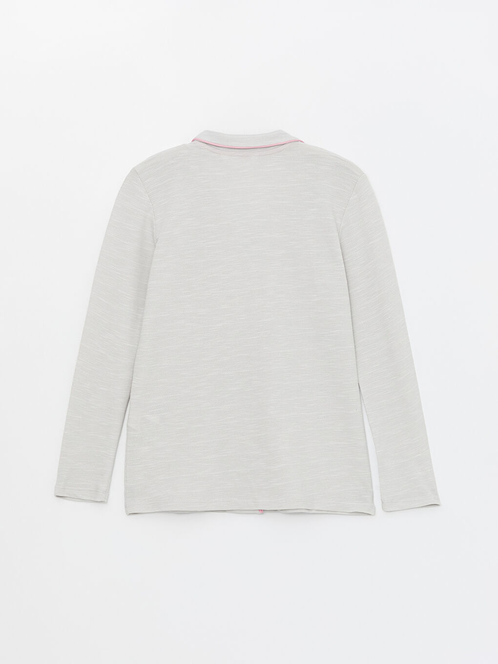 Gri Gömlek Yaka Kadın Pijama Üstü-1