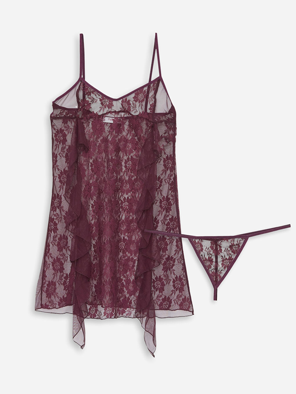 Mor Askılı Saten Gecelik