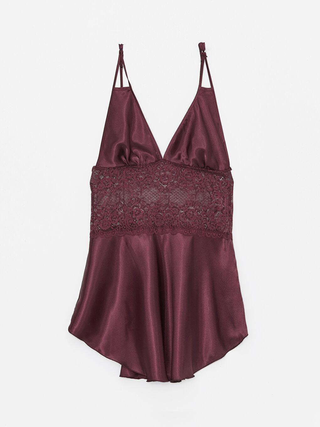 Mor Askılı Saten Kadın Gecelik