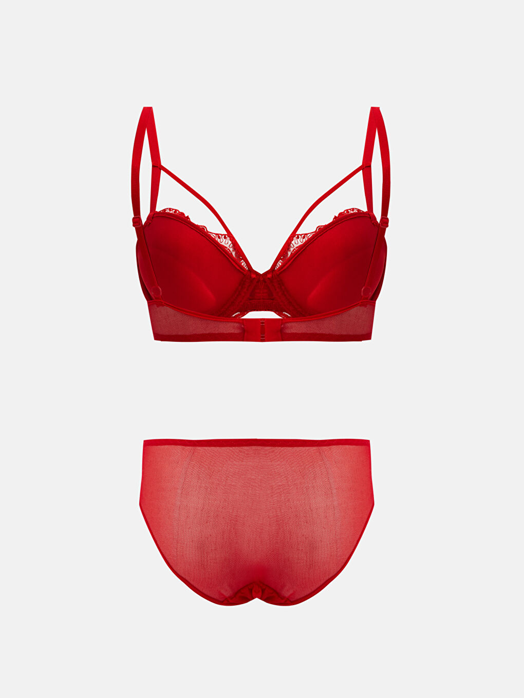 Kırmızı Dantelli Kadın İç Giyim Takım-1