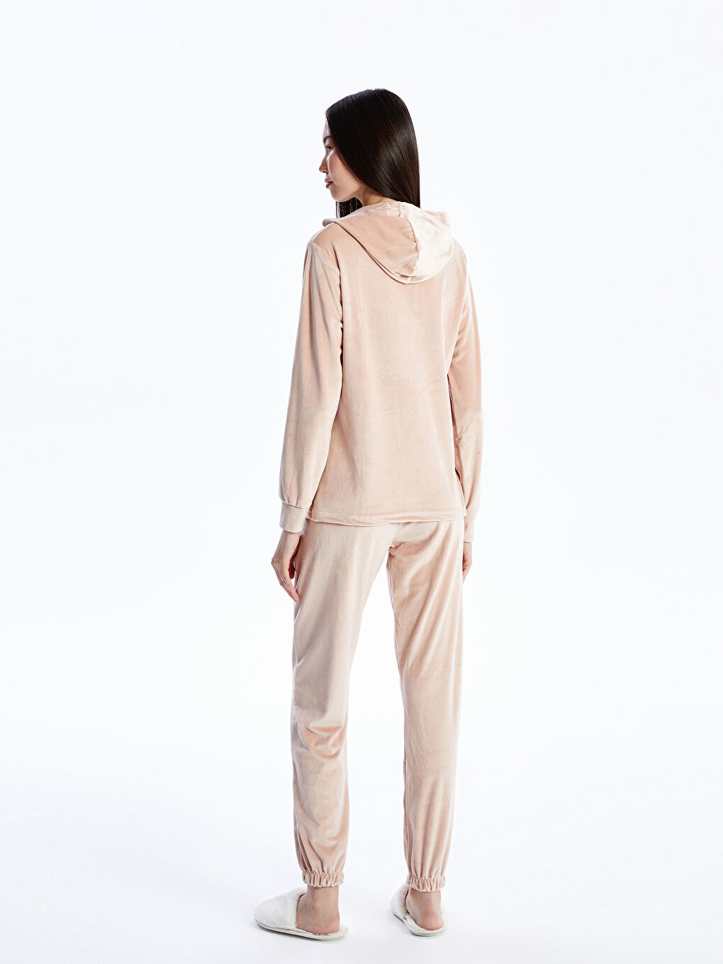 Pembe Uzun Kollu Nakışlı Kadın Takım-4