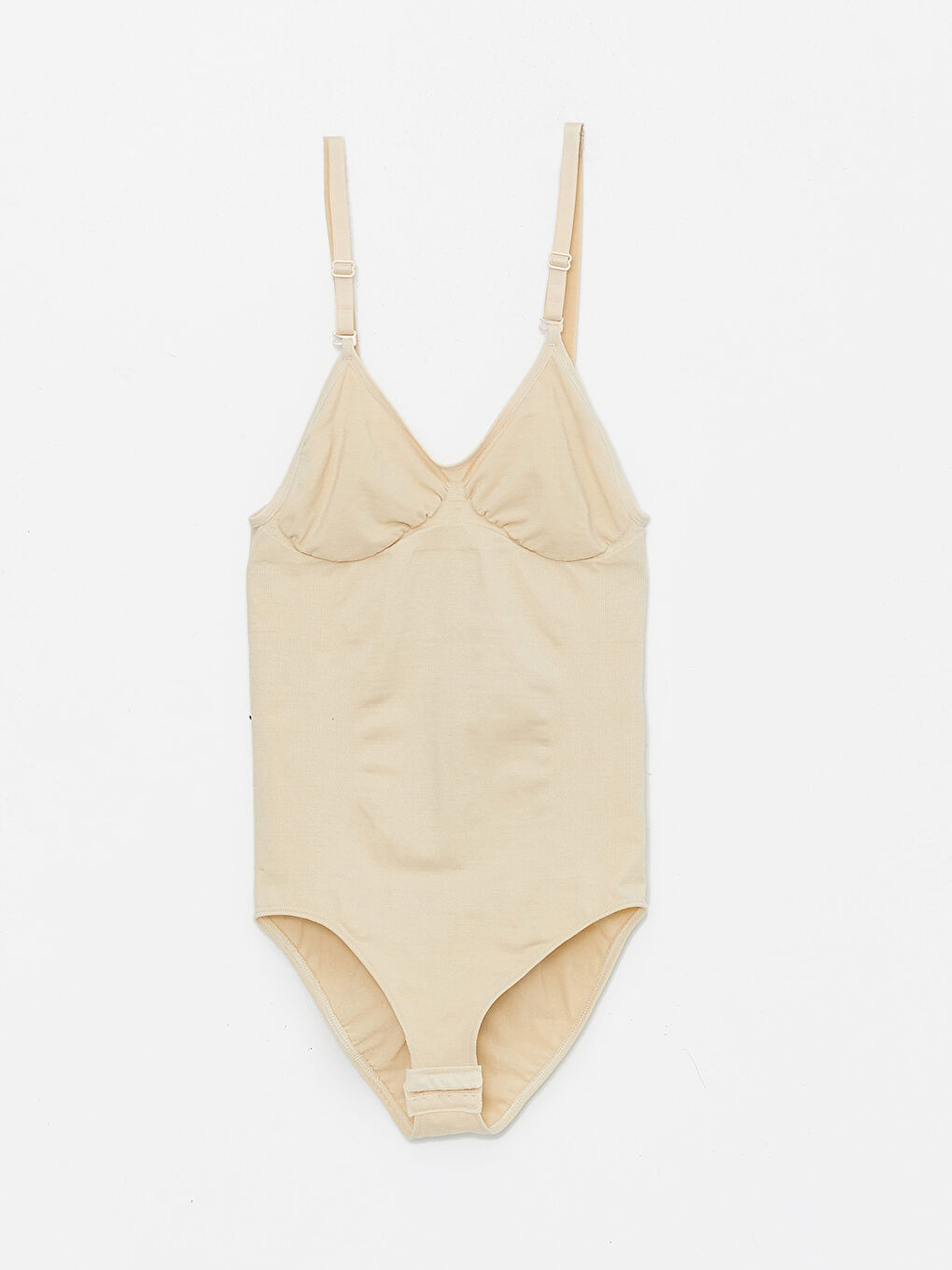 Bej V Yaka Düz Askılı Kadın Korse