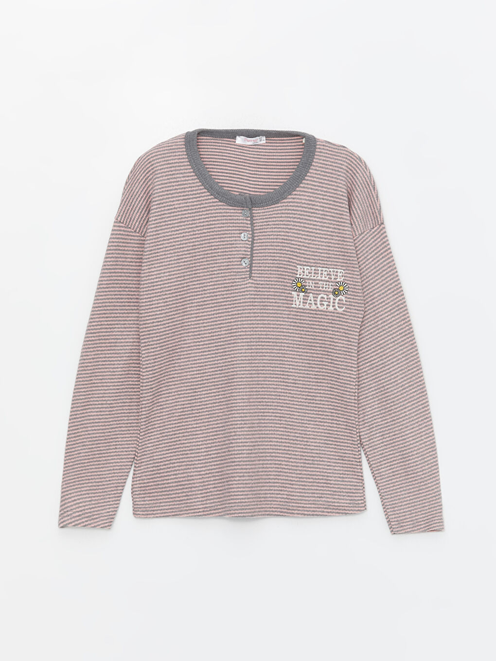 Pembe Bisiklet Yaka Kadın Pijama Takım-1