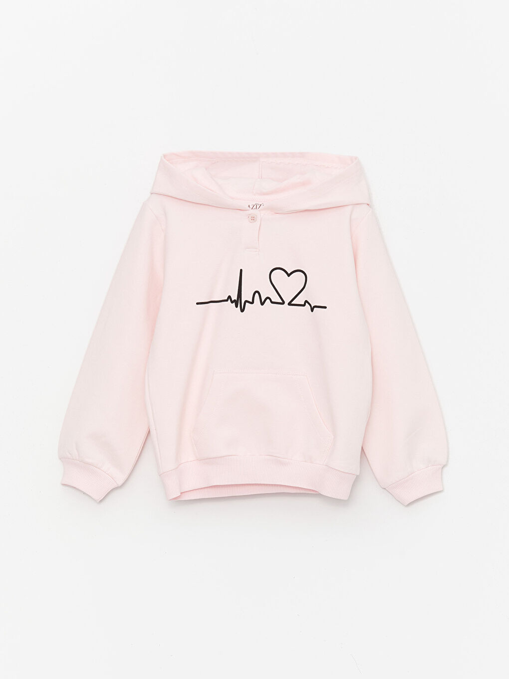 AZİZ BEBE Pembe Baskılı Uzun Kollu Kız Çocuk Hoodie ve Eşofman Altı - 1