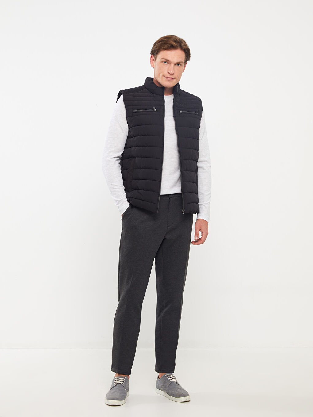Standard Fit Funnel Neck Men's Puffer Gilet-5
