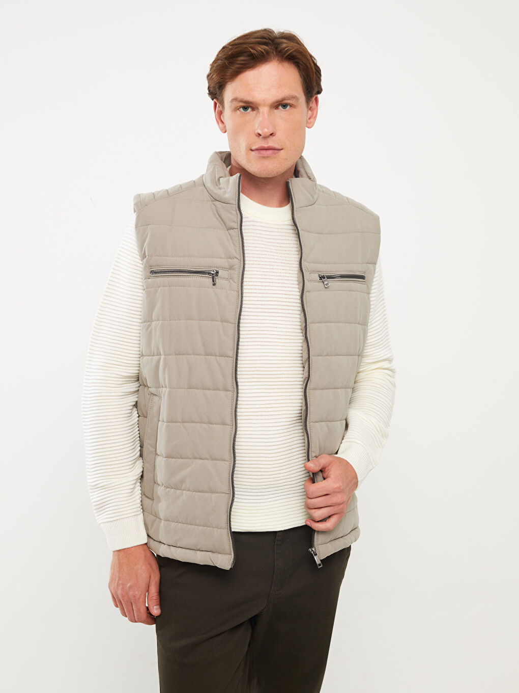 Standard Fit Funnel Neck Men's Puffer Gilet