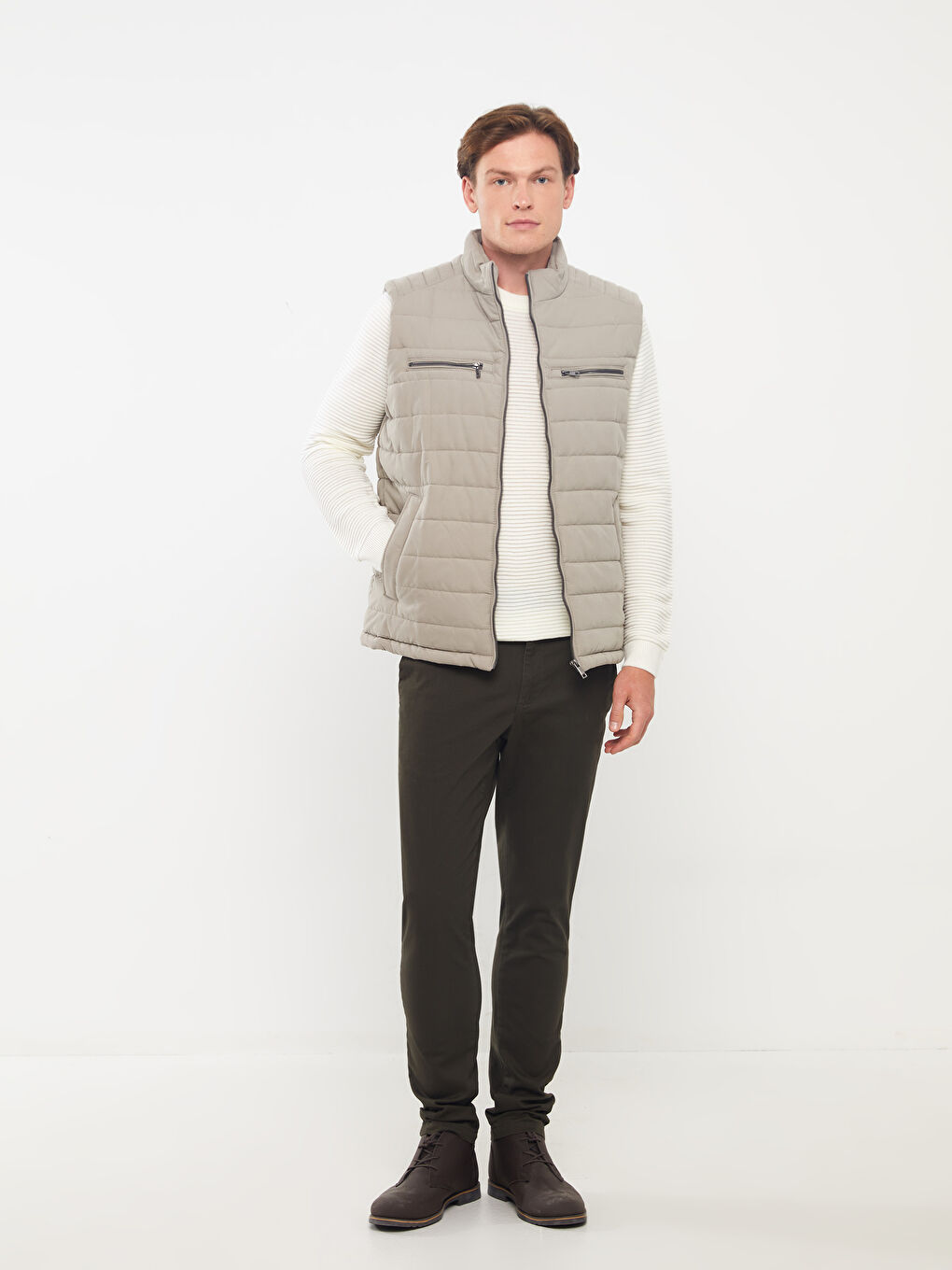 Standard Fit Funnel Neck Men's Puffer Gilet-5