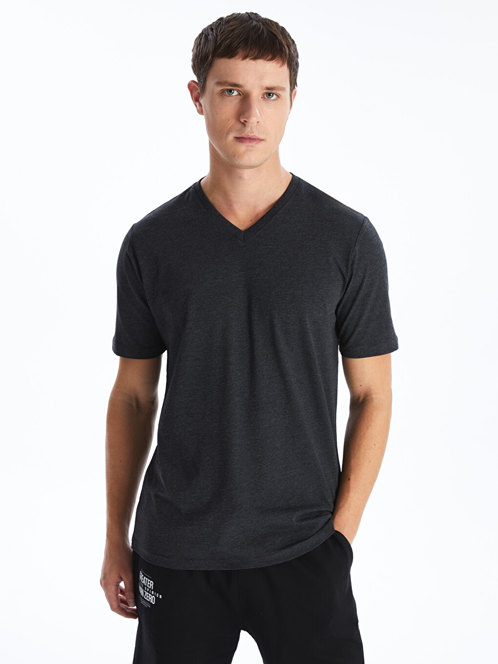 V Neck Short Sleeve Basic Men's T-shirt