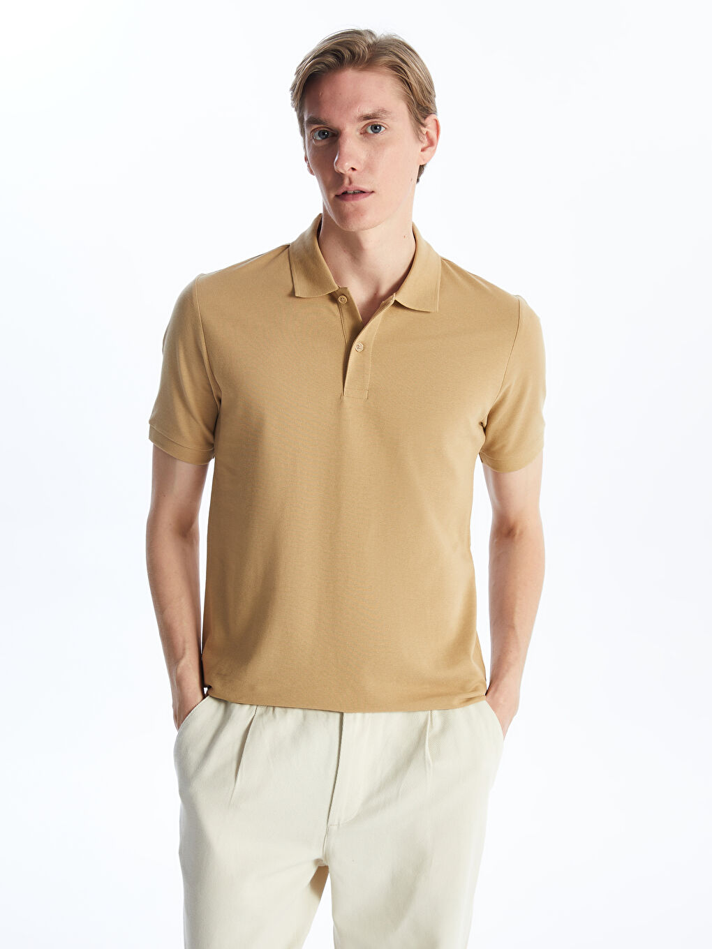 Polo Neck Short Sleeve Pique Men's T-Shirt