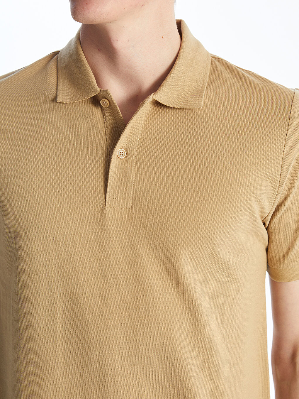 Polo Neck Short Sleeve Pique Men's T-Shirt-3