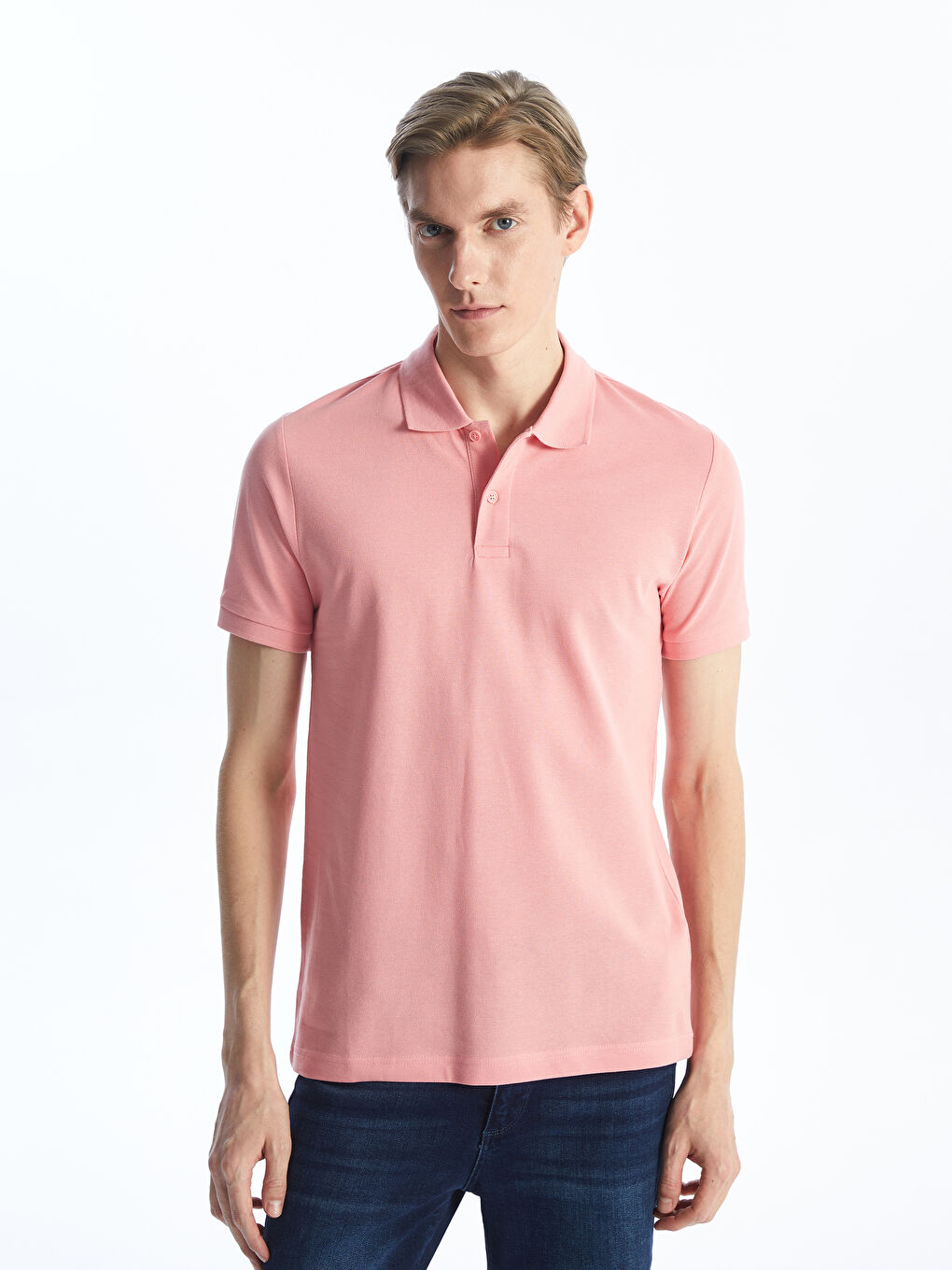 Polo Neck Short Sleeve Pique Men's T-Shirt