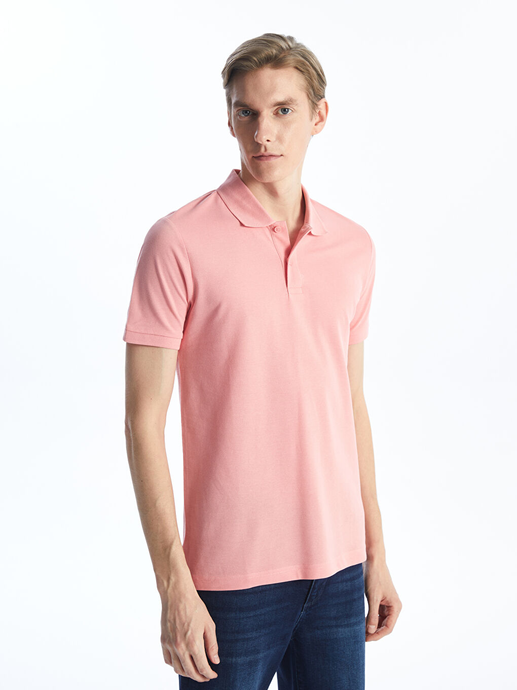 Polo Neck Short Sleeve Pique Men's T-Shirt-1