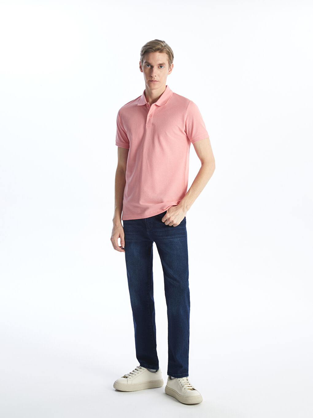 Polo Neck Short Sleeve Pique Men's T-Shirt-2